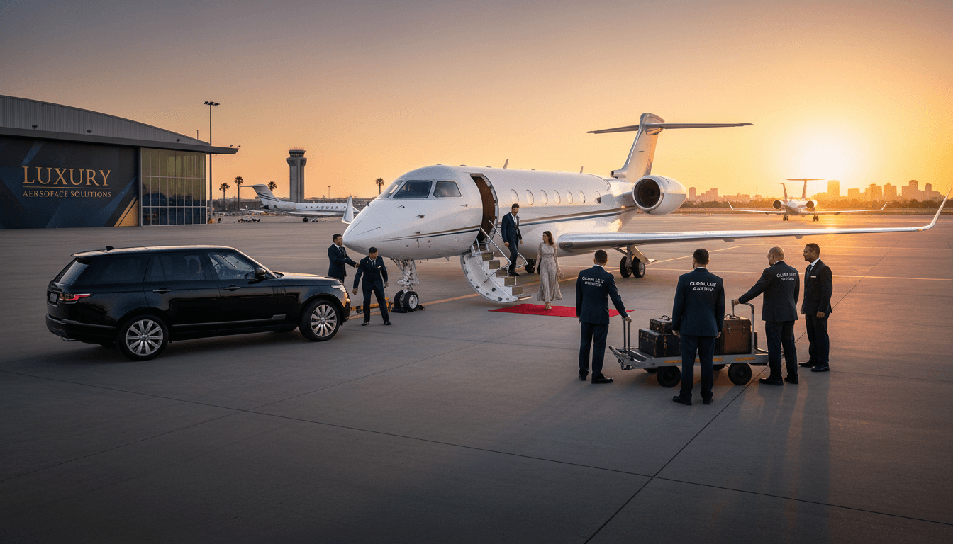 Private jet arrival and ground handling