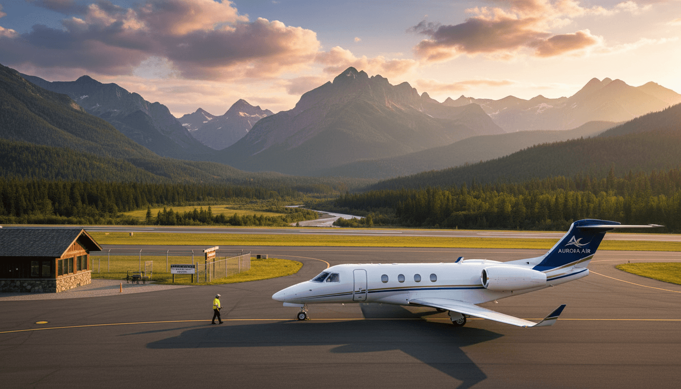 Remote destination private jet landing