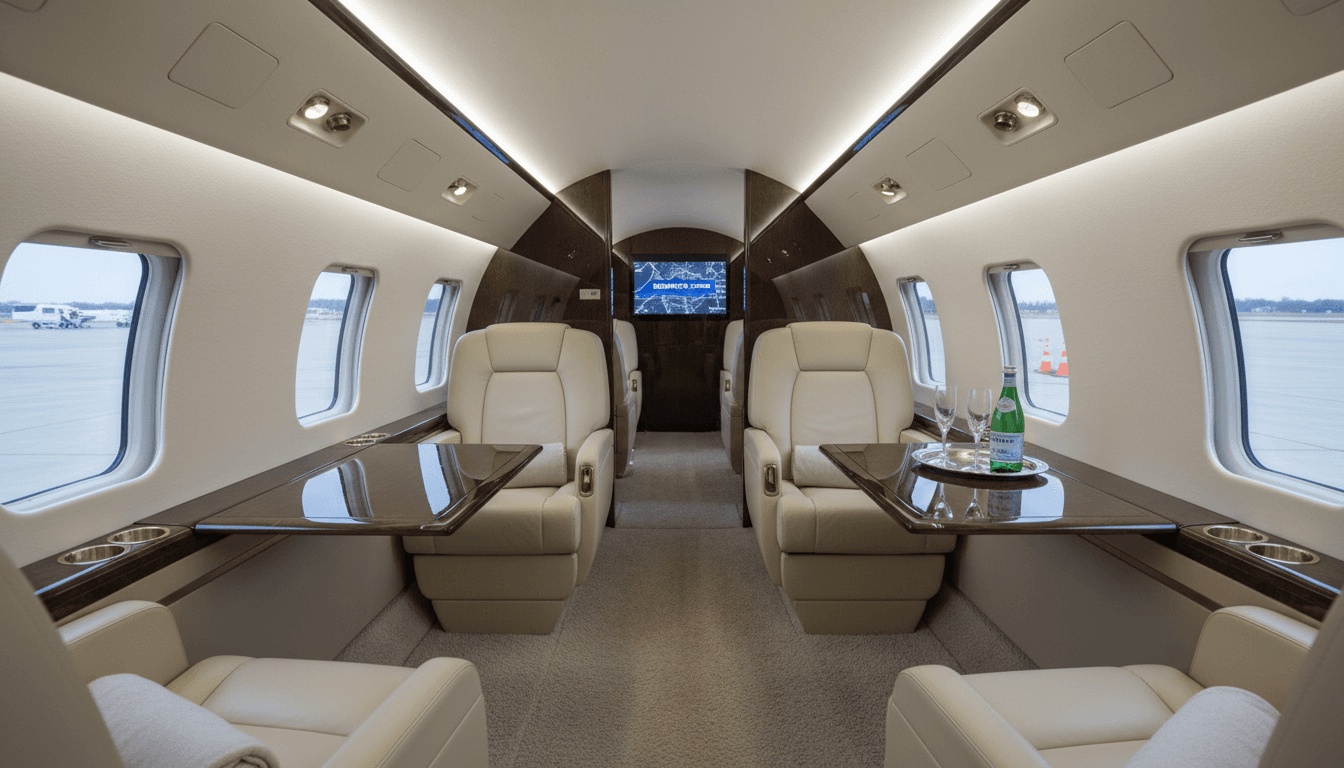 Departure schedule comparison - private jet ready for departure