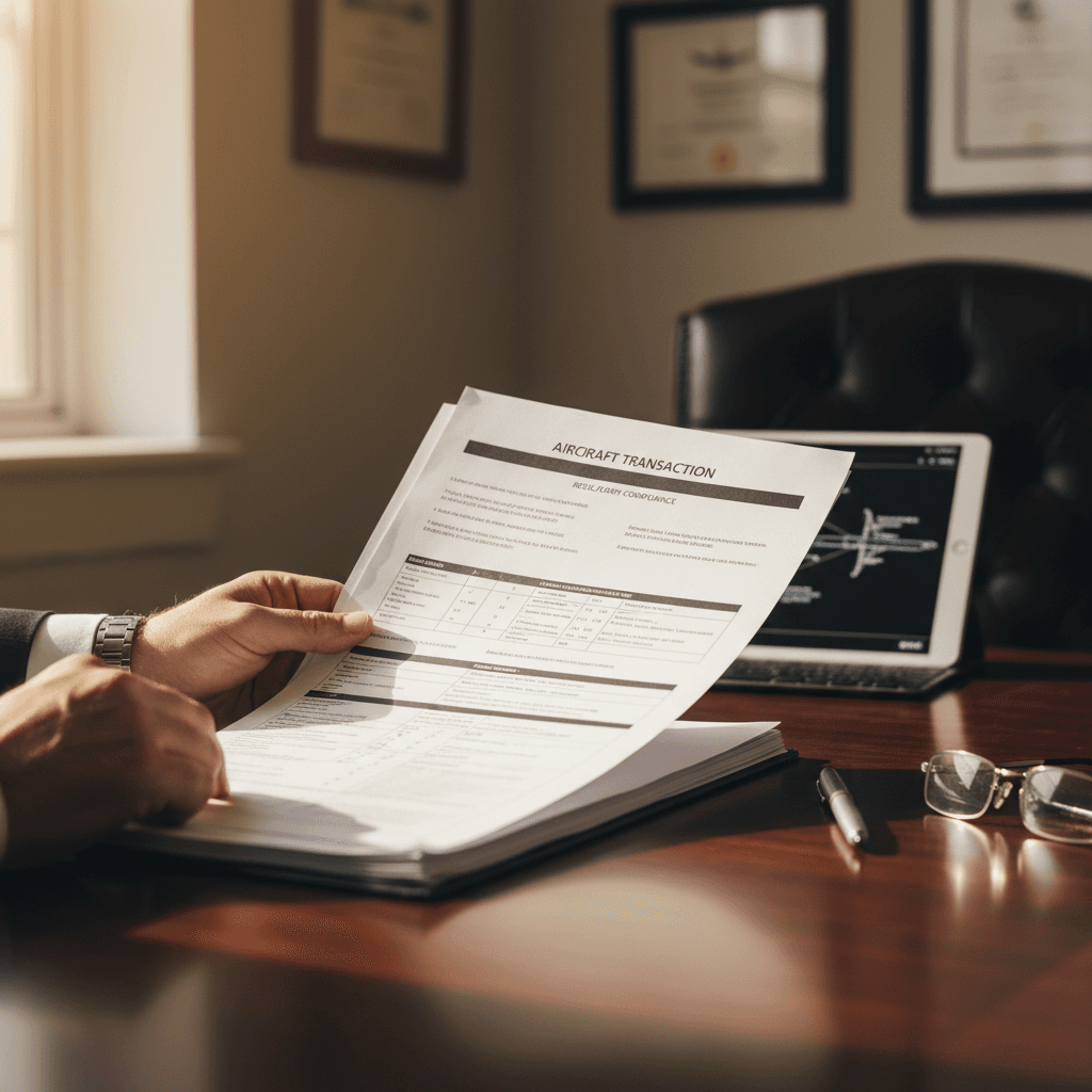 Aviation specialist consulting with client about luxury flight options